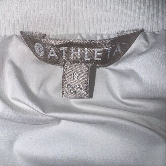 Athleta White Fjord Hybrid Lined Jacket Size S Full Zip Quilted Athletic Sporty - Picture 5 of 14